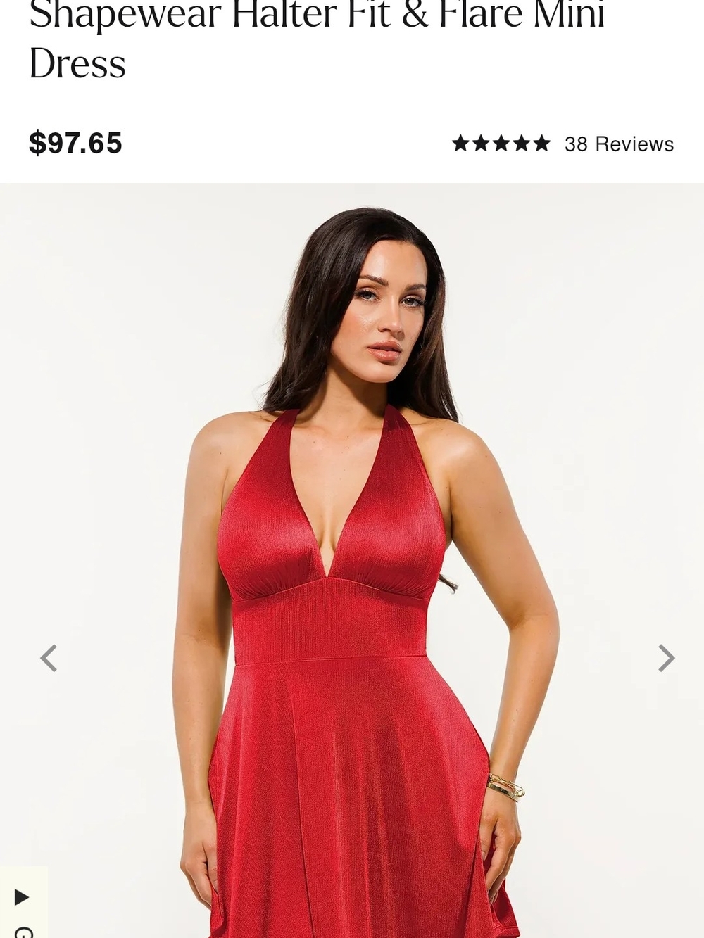 Popilush Shapewear Halter Fit And Flair Mini Dress In Red (Small) BNWT
